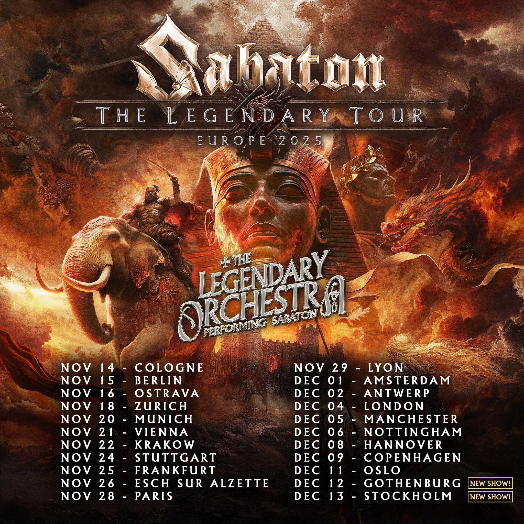 Sabaton Legends Tour Poster 2026